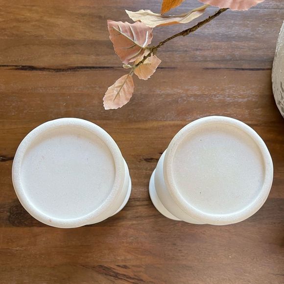 Set of Two White Pillar Candle Holders - Picture 10 of 14